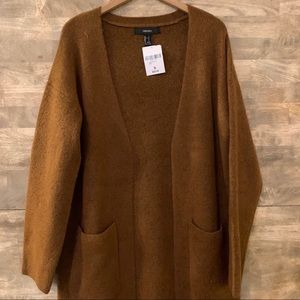 Golden Brown Fuzzy Cardigan Jacket